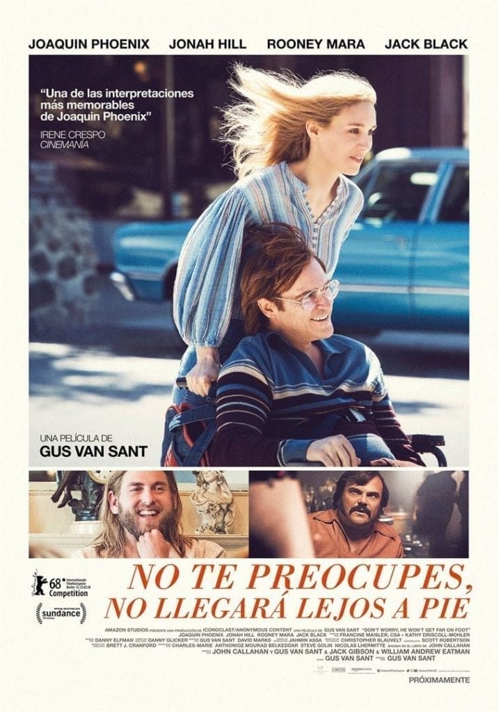 Poster for the movie "No te preocupes, no llegará lejos a pie"