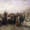 The First Thanksgiving at Plymouth por Jennie A. Brownscombe (1914)