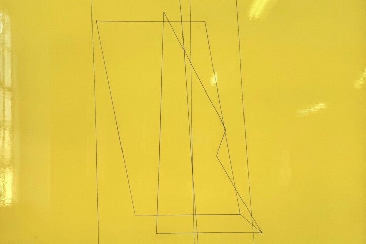 Kate Shepherd, Light Yellow for Anees, 2024. Oil and enamel on panel, 52 x 46 in (132.1 x 116.8 cm).